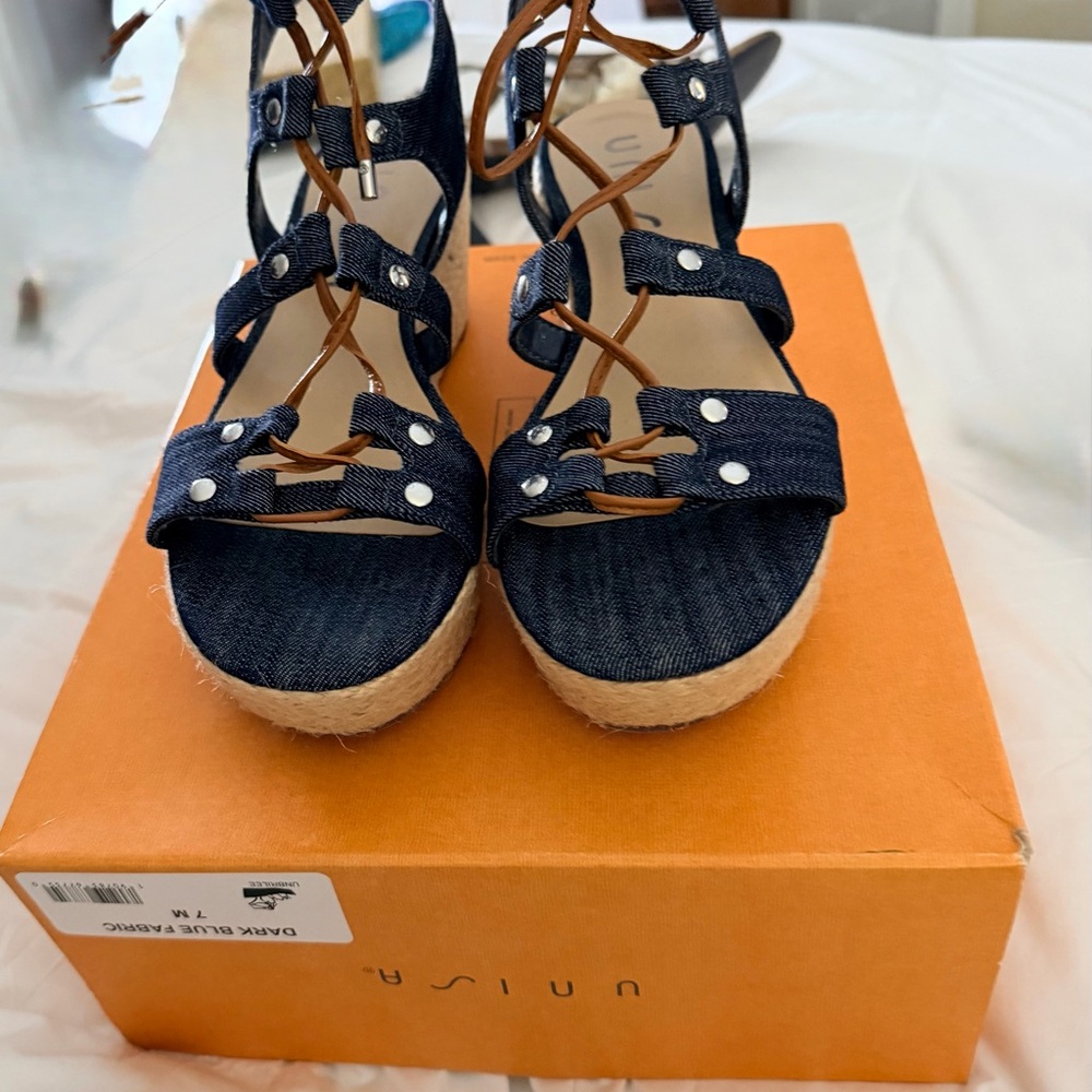 Unisa Dark Blue Denim Women's Sandals